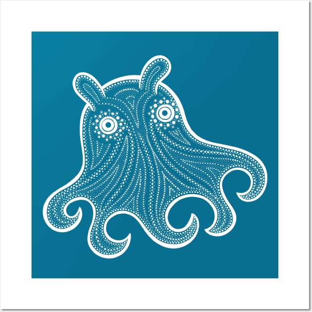 Dumbo Octopus drawing - marine animal lovers design Wall Art by Green Paladin